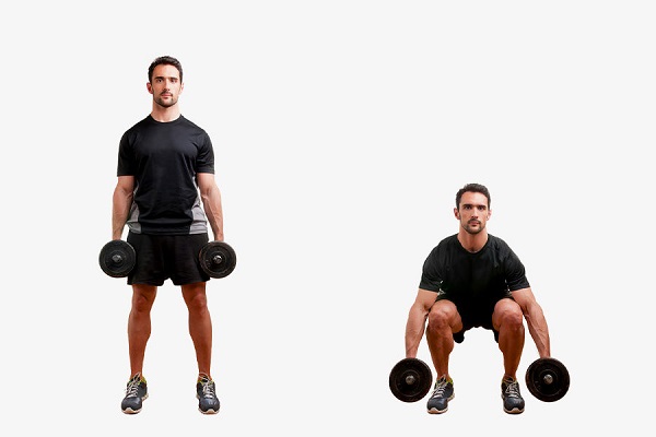 Bài tập tạ đơn dành cho hông và mông Dumbbell Squat