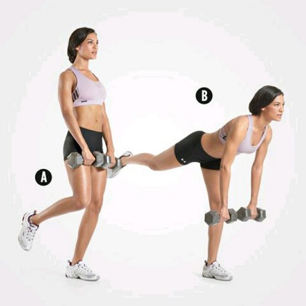 Bài tập tạ dành cho hông và mông Dumbbell Single Leg Deadlift