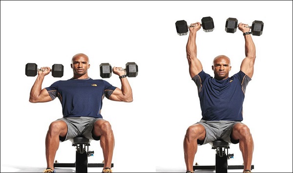 Bài tập đẩy tạ đơn qua đầu