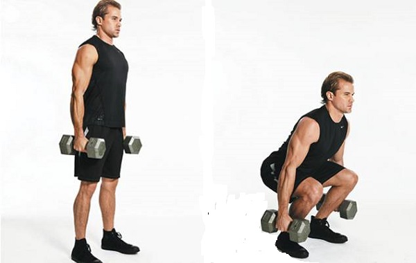 Bài tập tạ tay phát triển mông đùi Squat with Dumbbell