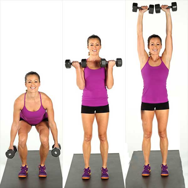 Bài tập Squat, Curl and Press cùng tạ tay