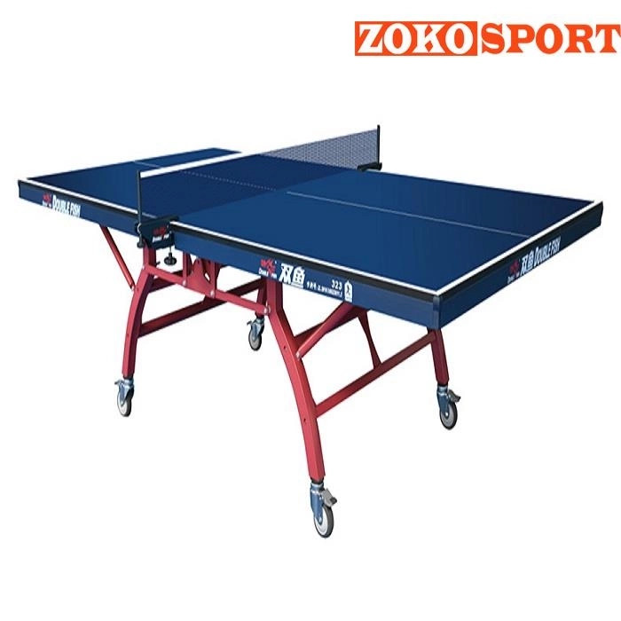 Mẫu bàn bóng bàn Double Fish 323 thiết kế gọn gàng có thể gấp gọn