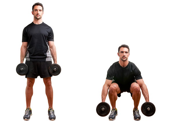 Bài tập Squat cùng với tạ dumbell