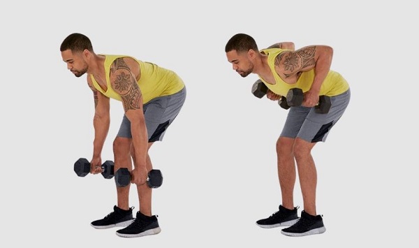 Bài tập kéo xô cùng với tạ tay