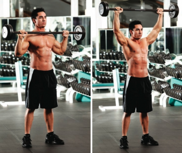 Động tác đẩy thanh tạ qua đầu