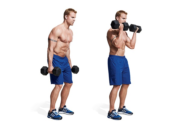 Bài tập đứng gập tạ đơn