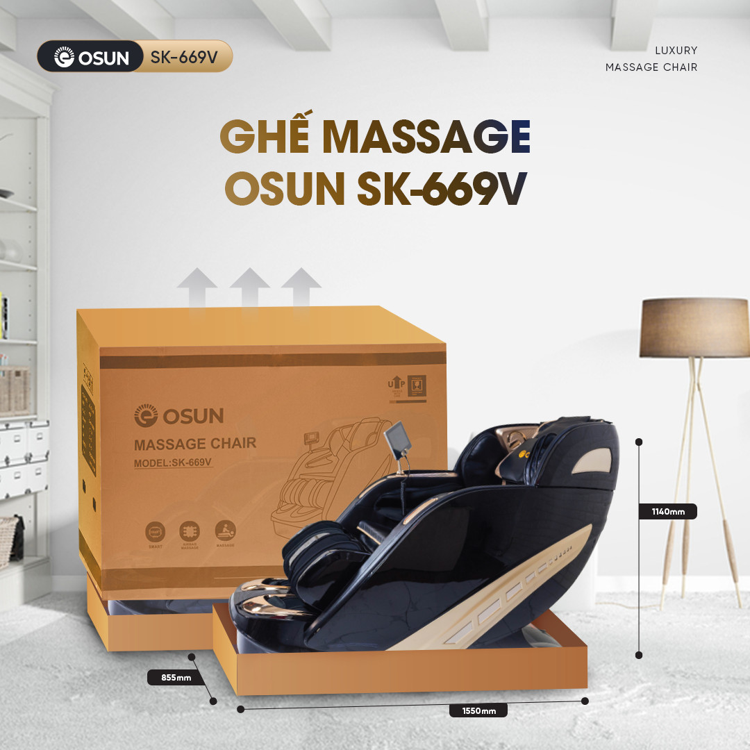 Kích thước gọn gàng dễ dàng di chuyển của ghế massage OSUN SK-669V