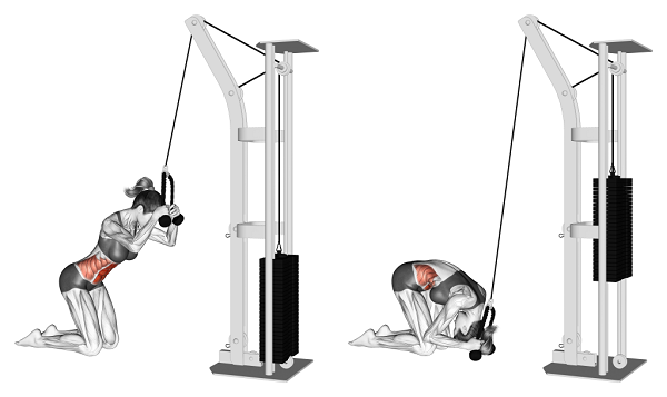 Bài tập săn chắc cơ bụng trên Cable Crunch