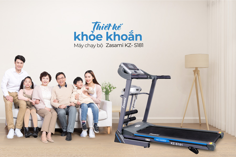 Máy chạy bộ đa năng Zasami KZ-S181 thiết kế khỏe khoắn năng động