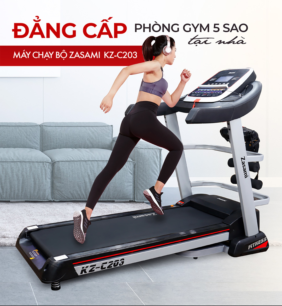 Máy chạy bộ đa năng Zasami KZ-C203 đẳng cấp cho phòng gym 5 sao