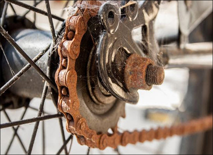 Đĩa xích, bánh răng phía trước bị mòn
