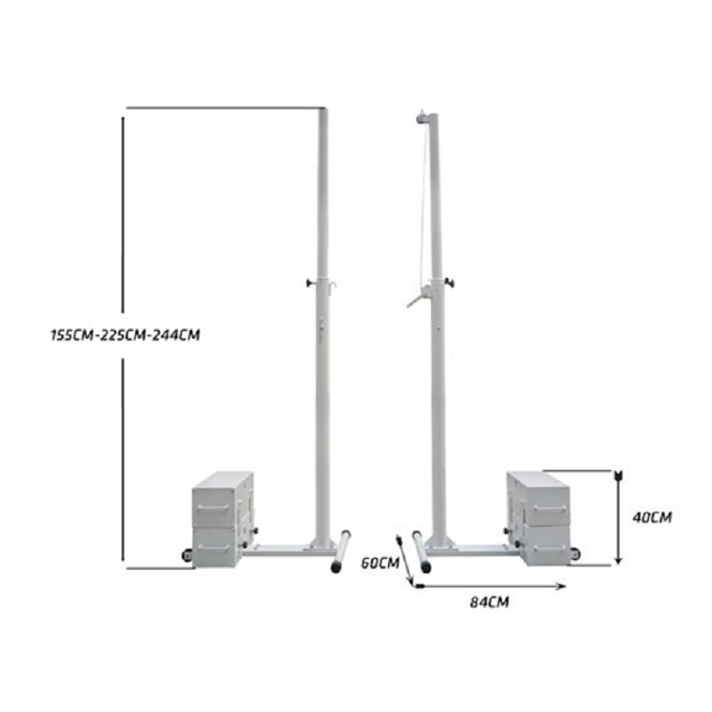 Kích thước tiêu chuẩn của trụ bóng chuyền