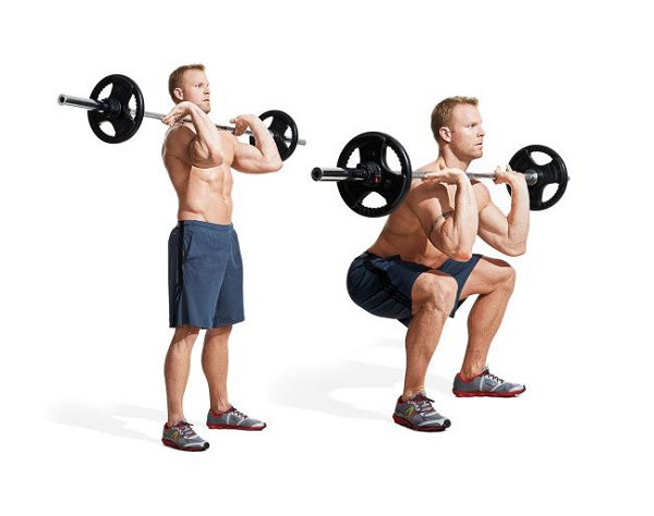 Bài tập squat cùng với tạ