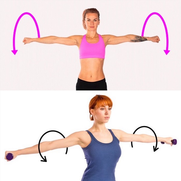 Bài tập cùng tạ xoay tay giúp tay thon gọn hơn