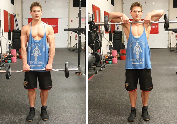 Bài tập vai sau hiệu quả Barbell Upright Rows