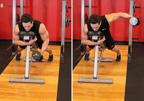 bài tập vai sau Dumbbell Lying One-Arm Rear Lateral Raise