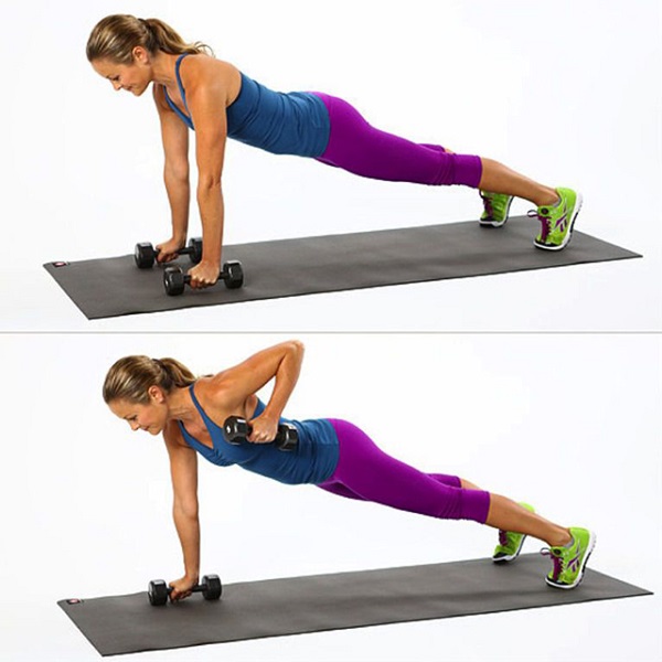 Bài tập tạ tay Hammer Bicep Curls in Plank