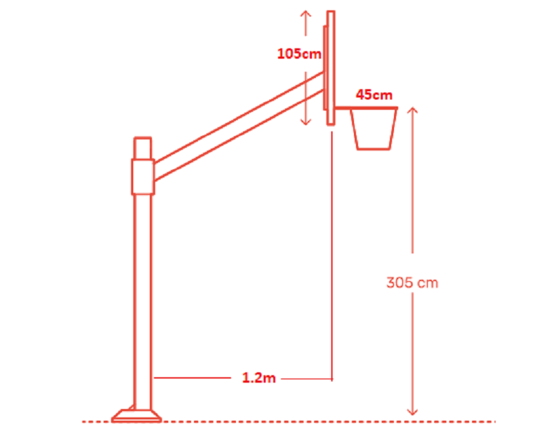 Bản vẽ về trụ bóng rổ