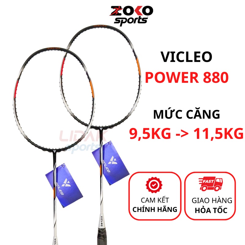 Hình ảnh vợt cầu lông Vicleo Power 880 chính hãng căng 9kg 10kg 11kg 12kg 