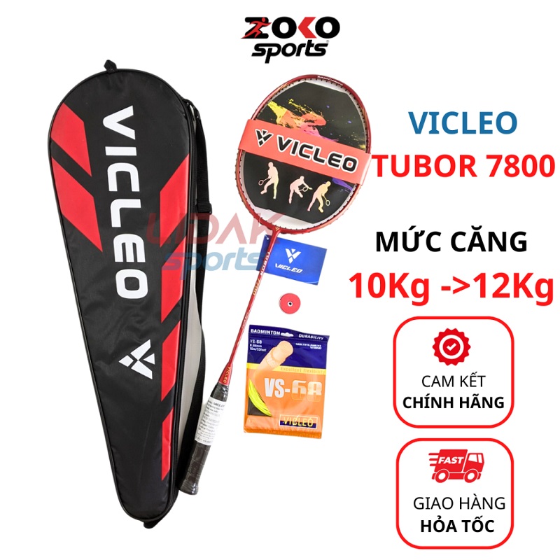 Hình ảnh vợt cầu lông Vicleo Tubor 7800 mức căng 10kg 11kg khung carbon chính hãng