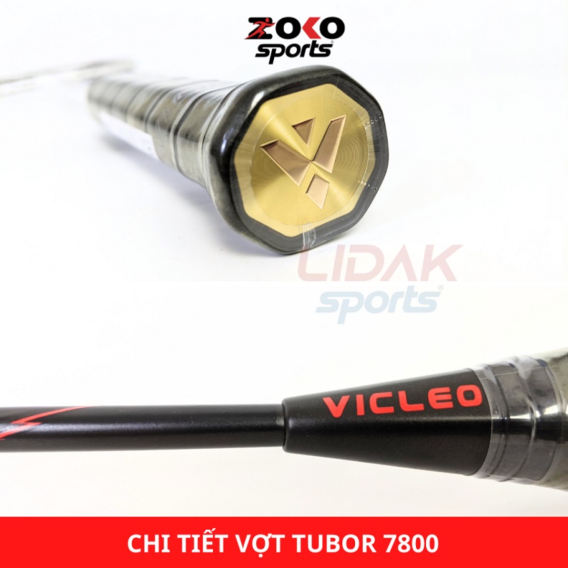 Logo hiện trên vợt cầu lông Vicleo Tubor 7800 mức căng 10kg 11kg khung carbon