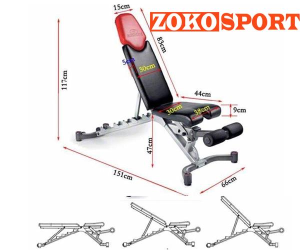 Kích thước tiêu chuẩn của ghế tập tạ Bowflex 