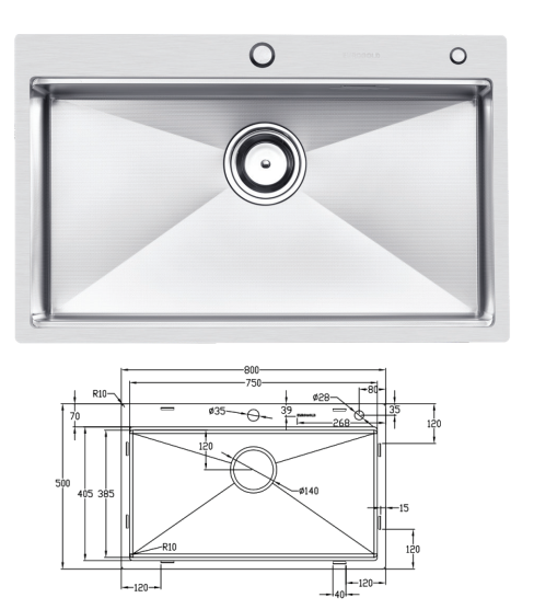 CHẬU RỬA BÁT CHỐNG XƯỚC EUC18050EA