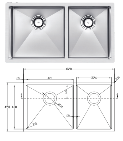 CHẬU RỬA BÁT CHỐNG XƯỚC EUC28245EB