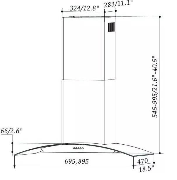 Máy hút mùi kính cong EUROGOLD  EUH02270 (EHM2270 )