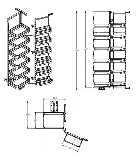 Tủ kho inox hộp cánh mở 6 tầng cánh mở  M040645/ M040660