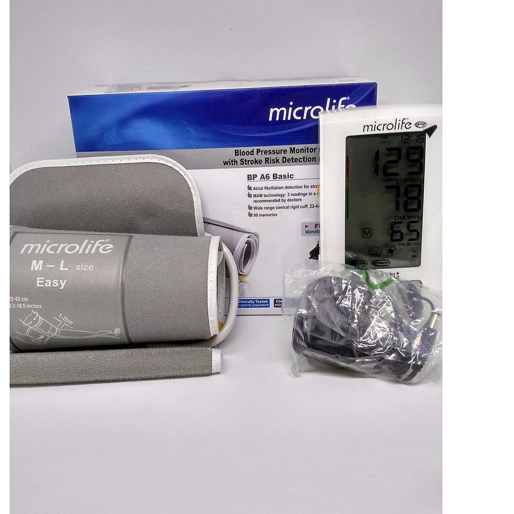 Máy Đo Huyết Áp Bắp Tay Microlife BP A6 Basic Điện Tử Cảnh Báo Đột Quỵ Và Đo Cho Kết Quả Nhanh Chóng, Bảo Hành 5 Năm