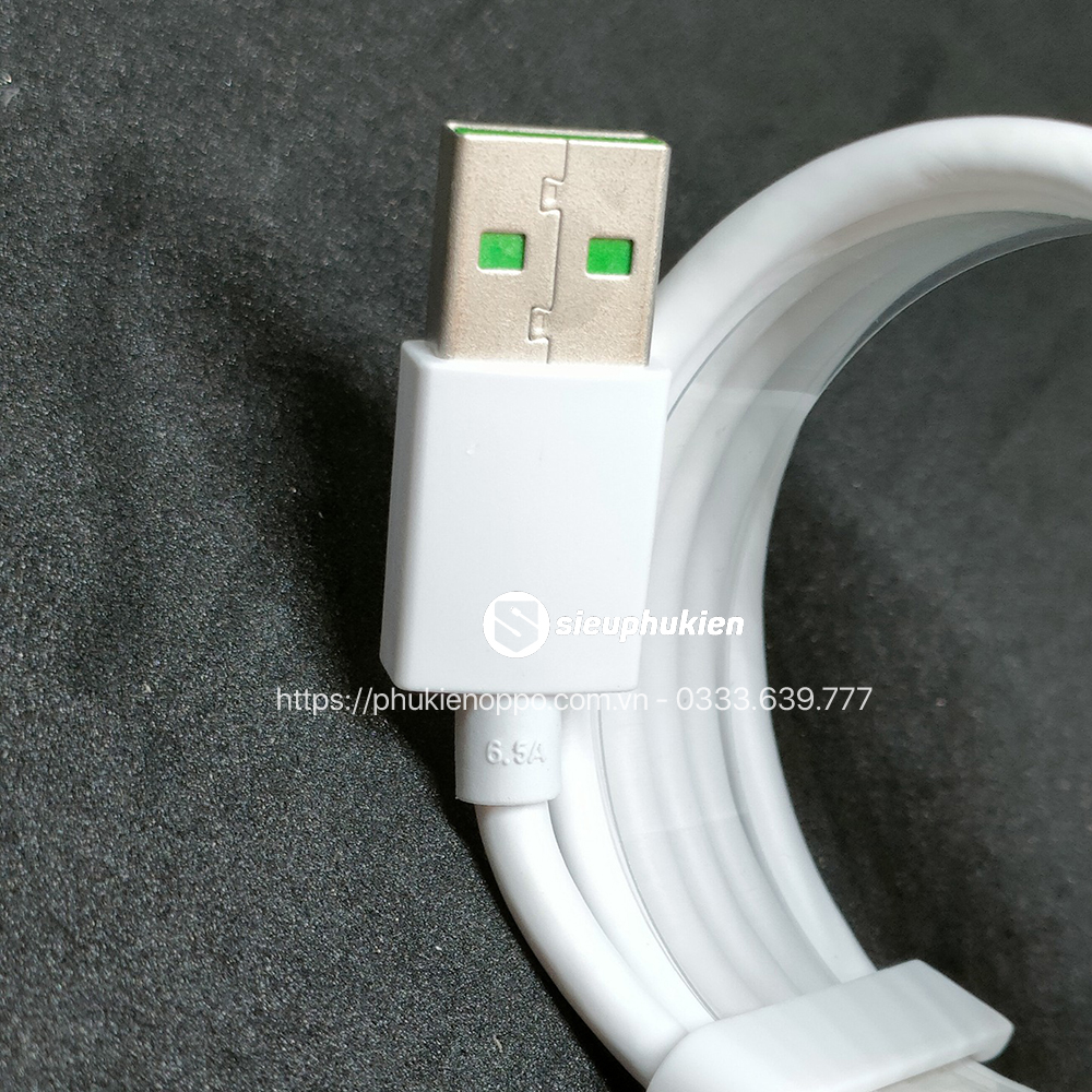 Cáp Sạc Nhanh VOOC Cho Realme 3 Pro - USB Type C (Xanh) - Hàng Chính Hãng