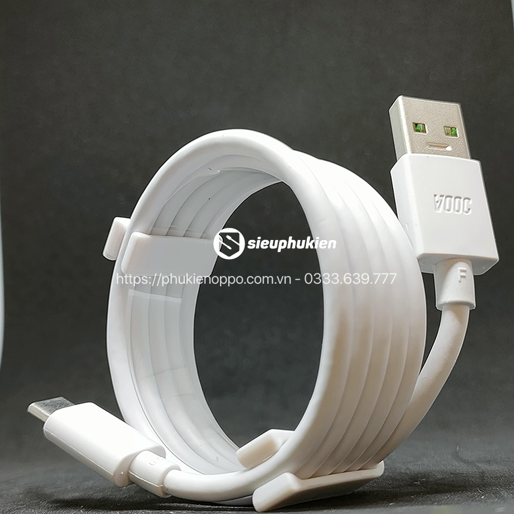 Cáp Sạc Nhanh Oppo VOOC USB Type C (Lõi Xanh) - Dài 1 mét - Hàng Chính Hãng