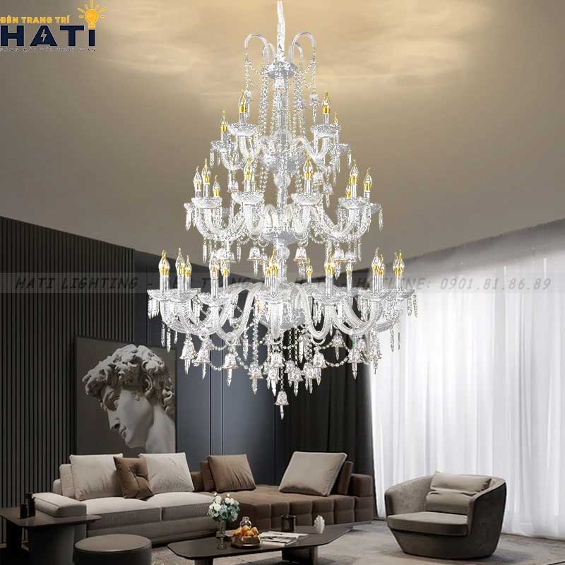 đèn chùm thuỷ tinh đẹp