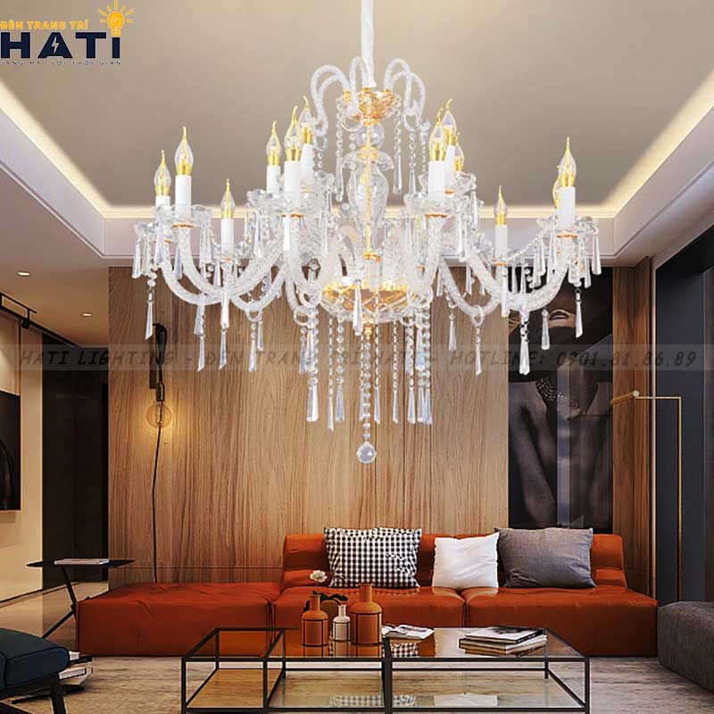 đèn chùm thuỷ tinh giá rẻ