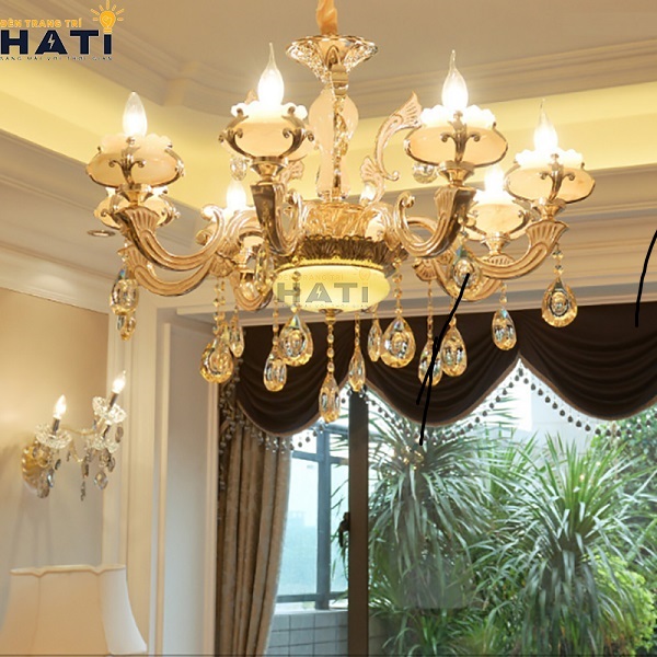 đèn chùm phòng khách đẹp cổ điển