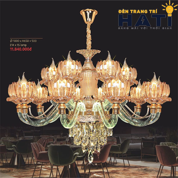 Đèn Led chùm phòng khách cao cấp sang trọng