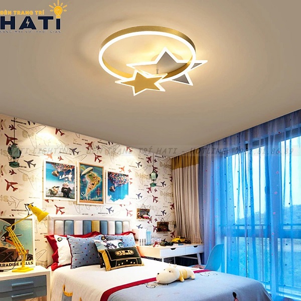 Đèn ốp trần dạng đèn led với thiết kế đa dạng cho phòng ngủ thêm sức sống
