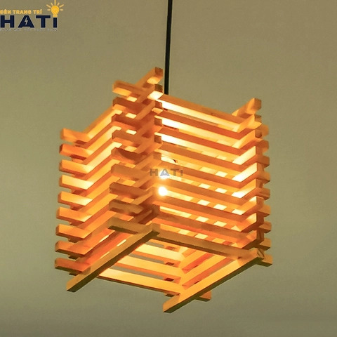 Đèn thả quán cafe chất liệu tự nhiên.