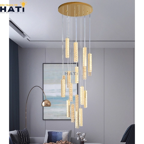Đèn thả pha lê tạo không gian sang trọng
