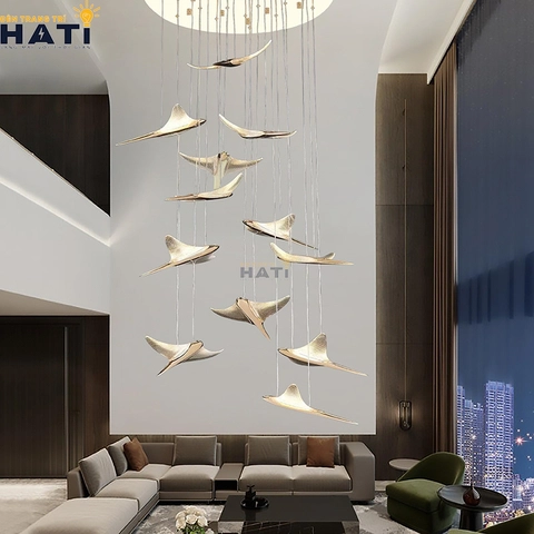 Đèn thả pha lê nghệ thuật tạo điểm nhấn cho không gian