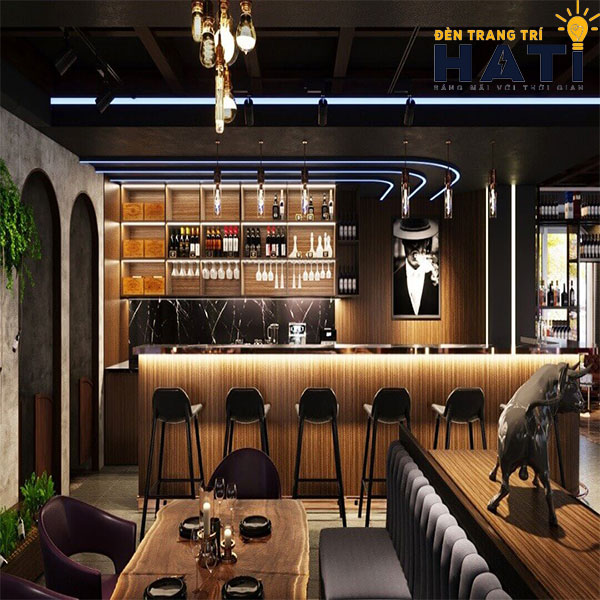 trang trí quầy bar