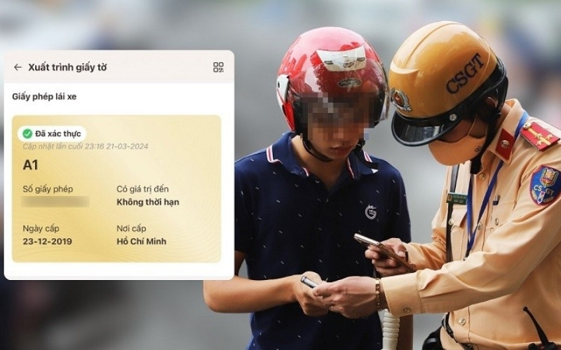 thông tin giấy phép lái xe trên VNeID chính thức hợp lệ