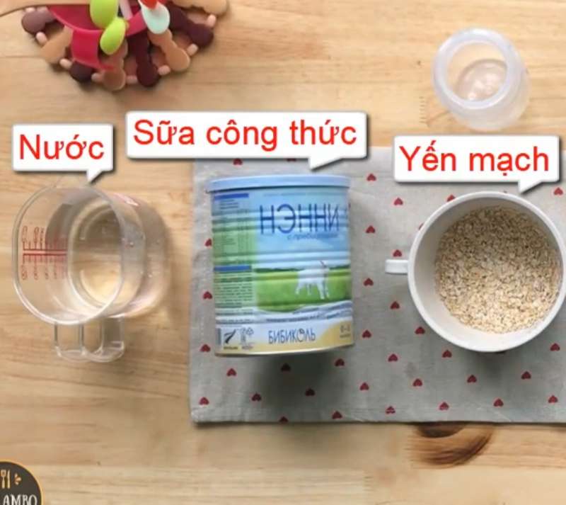 Nguyên liệu làm cháo yến mạch nấu sữa