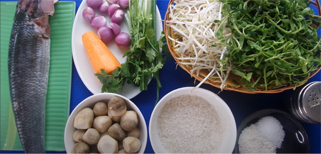 Nguyên liệu nấu cáo cá lóc rau đắng