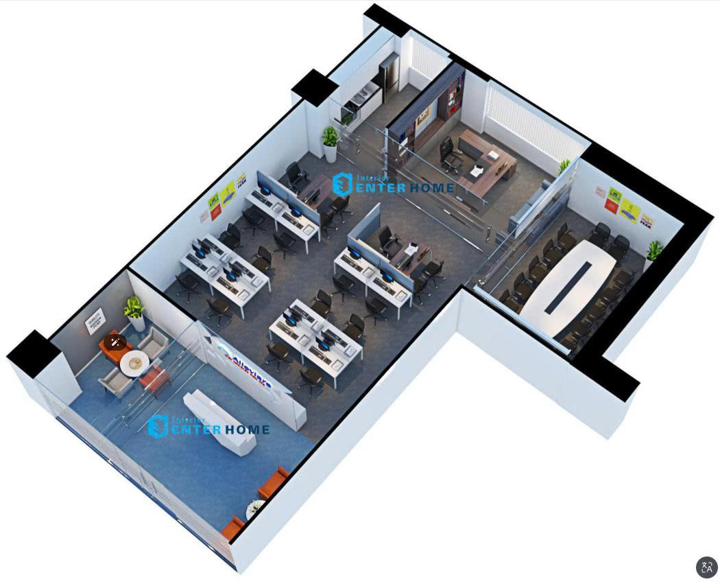 Báo giá thi công nội thất văn phòng dự án ALLEVIARE (India) HA NOI_OFFICE
