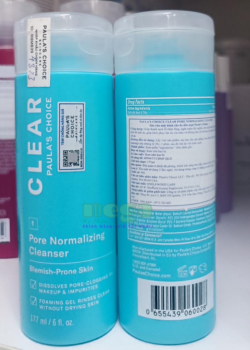 Sữa Rửa Mặt Paula's Choice Clear Pore Normalizing Cleanser 