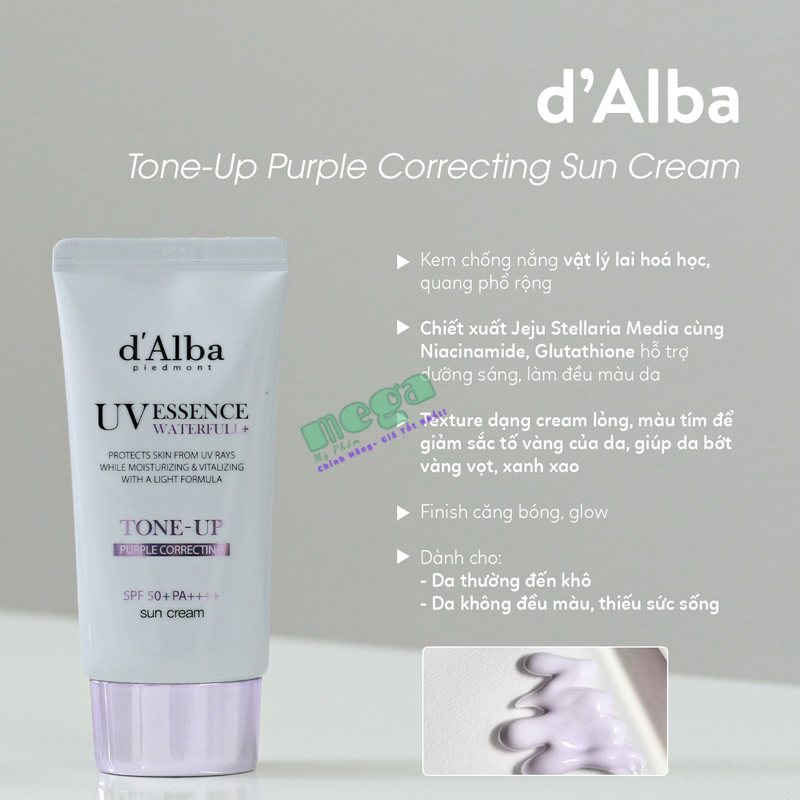 d'Alba Waterfull Tone-Up Purple Correcting Sun Cream