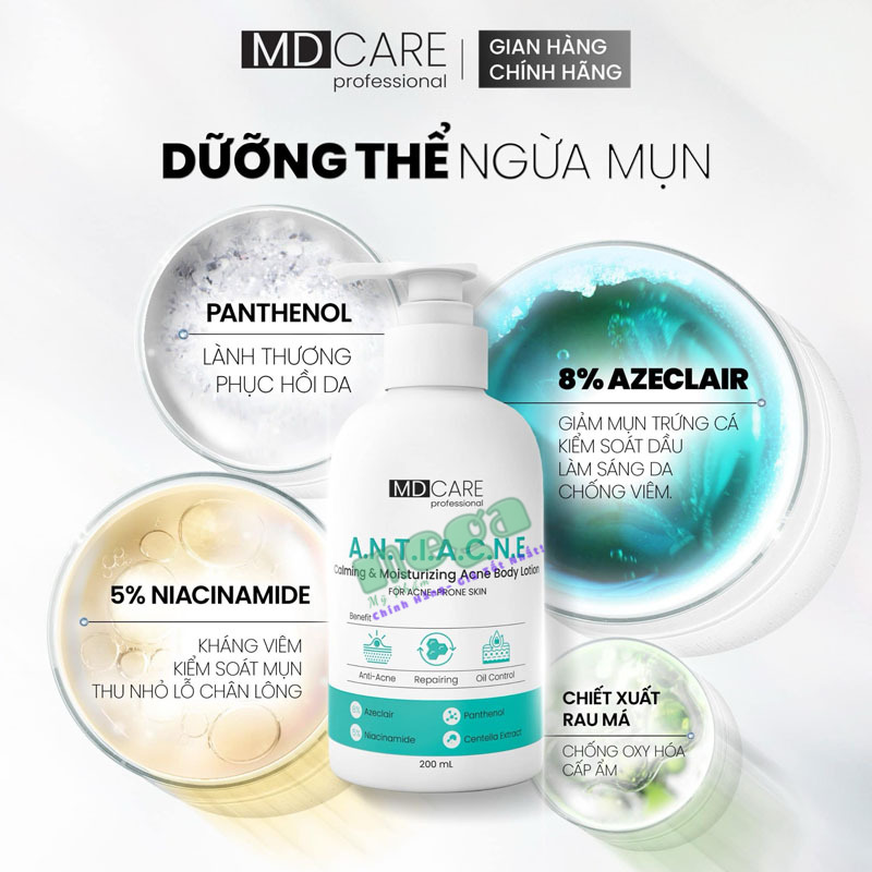 Sữa Dưỡng Thể A.N.T.I.A.C.N.E Calming & Moisturizing Acne Body Lotion
