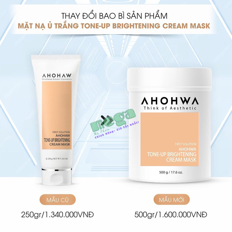 Mặt nạ Ủ trắng Ahohaw Tone-up Brightening Cream Mask